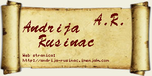 Andrija Rusinac vizit kartica